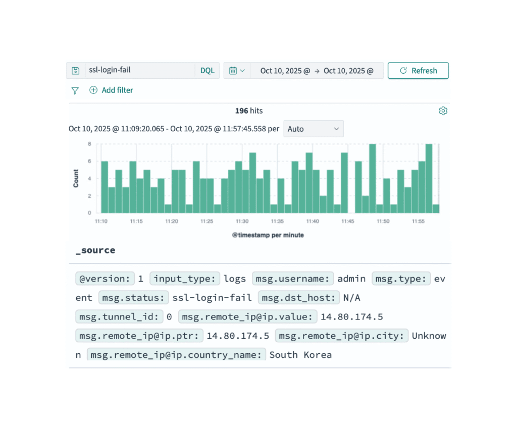 Logmanager search interface